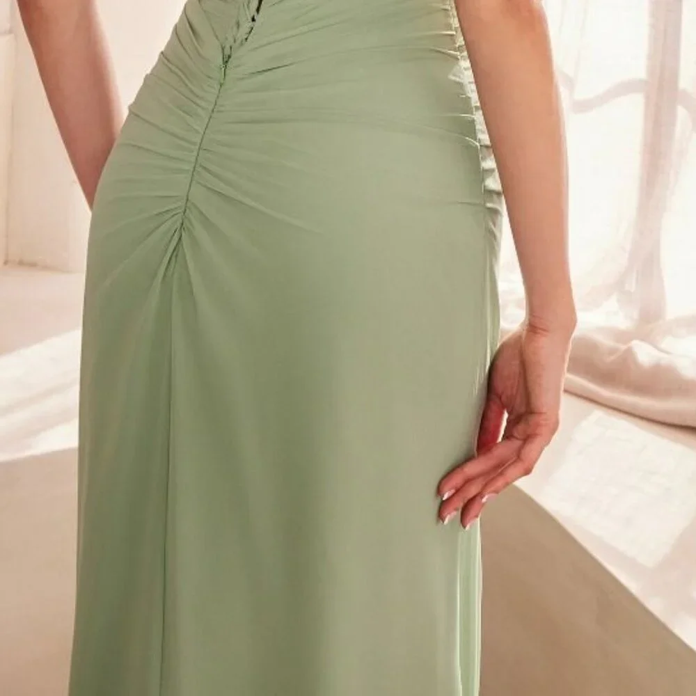 New Off Shoulder Formal Sheath Long Soft Chiffon Dress w/ Lace Up Back CD T705_6